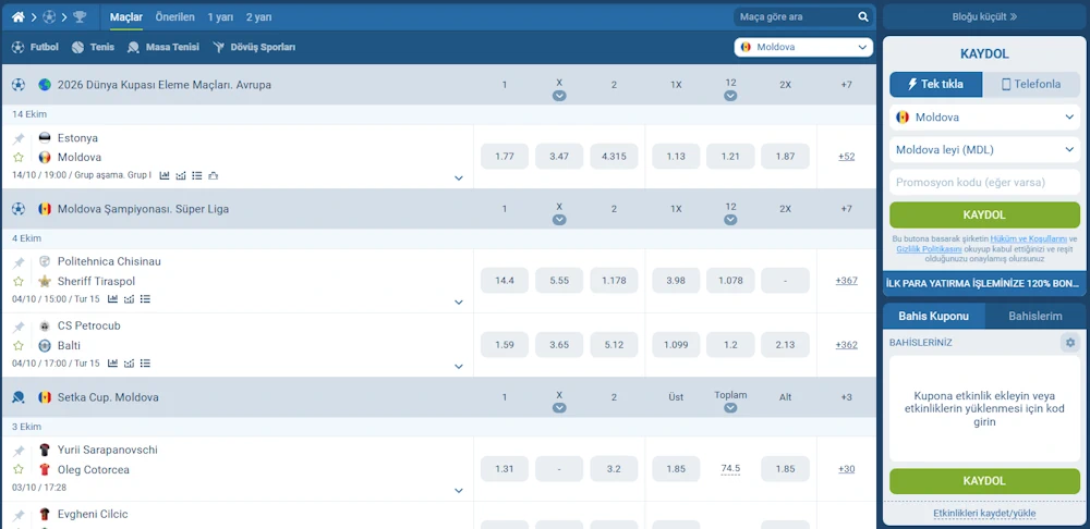 1xbet spor bahisleri
